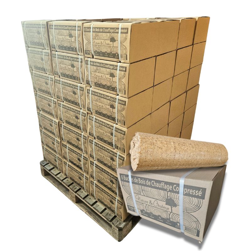 [ben bcj 80kalimax] bois densifié confort 80 cartons de 6 bûches palette environ 960kgs